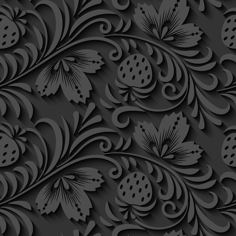 花卉3D无缝图案