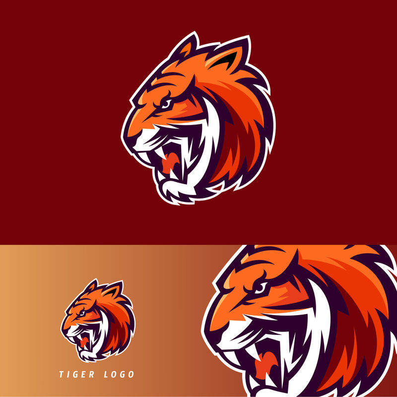 Tiger Esport游戏吉祥物标志模板