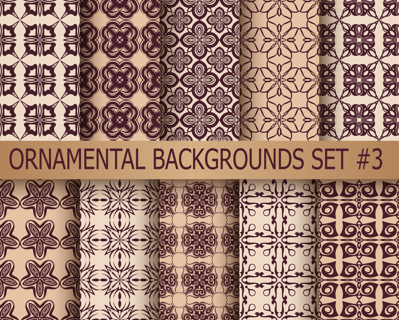 收集无缝的纹样图案。设计模板