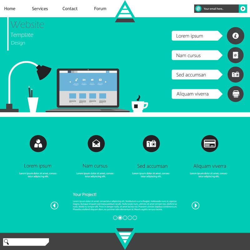 现代平面网站模板