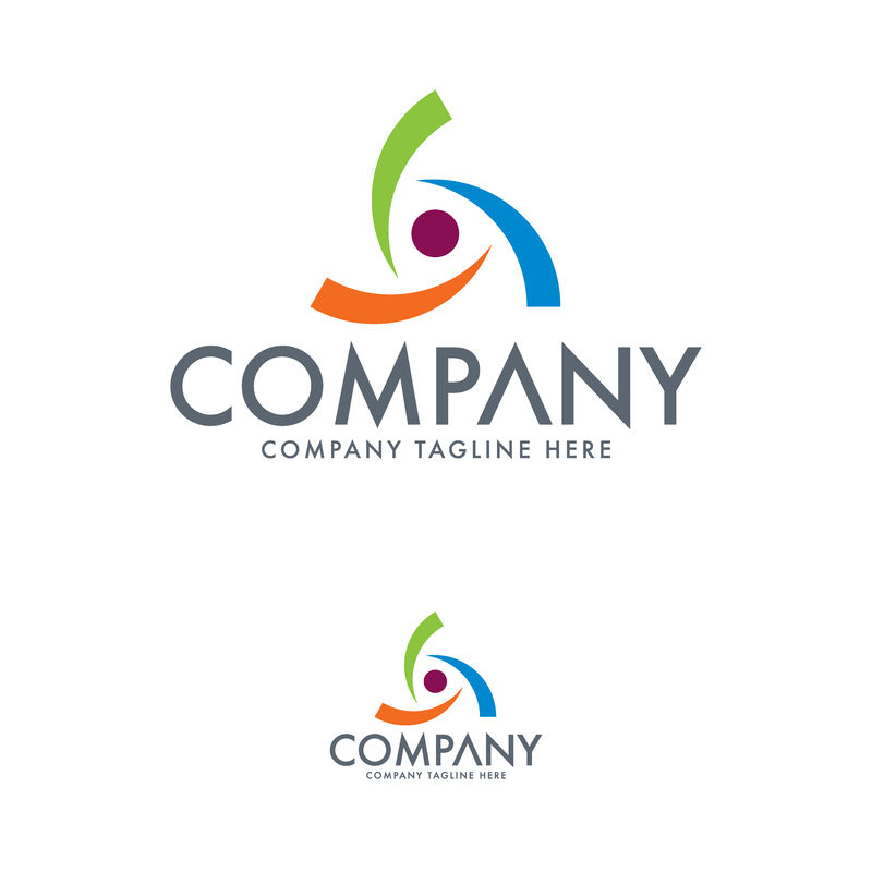 创意彩色抽象扇标志