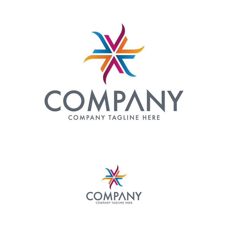 创意雪与字母标志设计