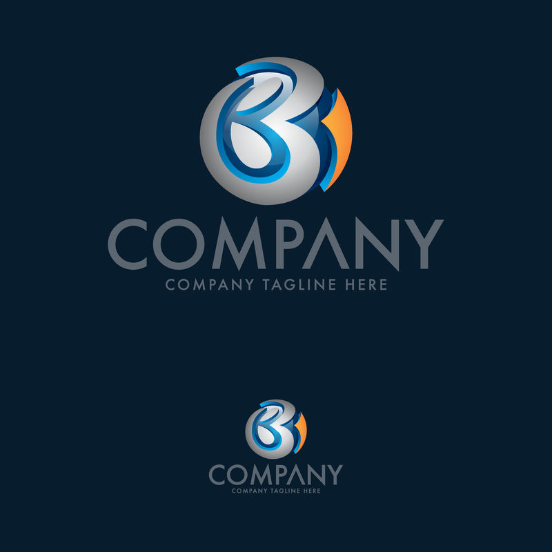 创意三维字母B标志设计