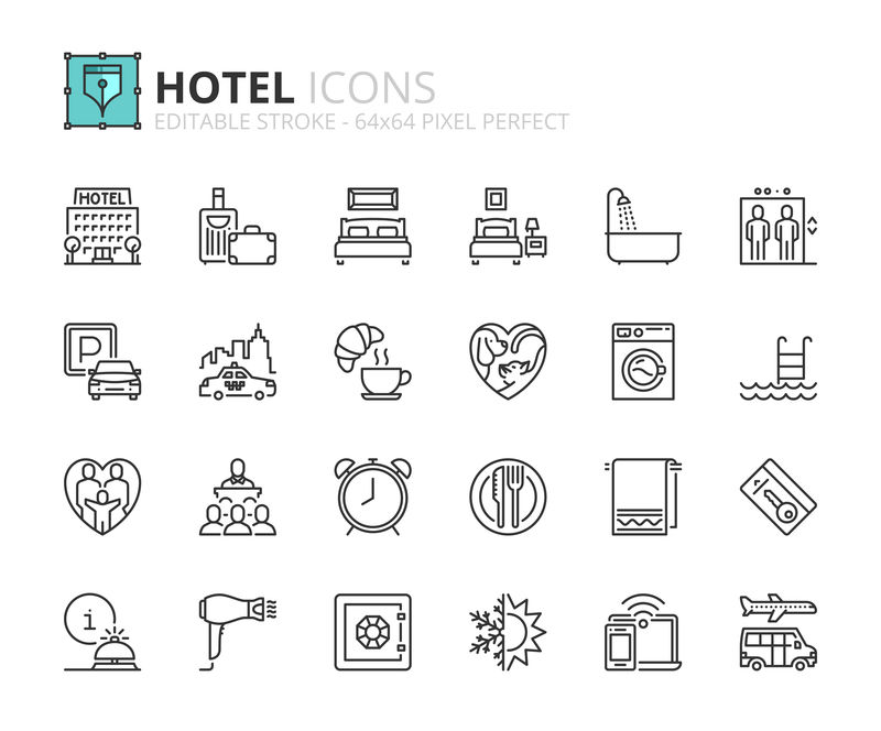 酒店的轮廓图标