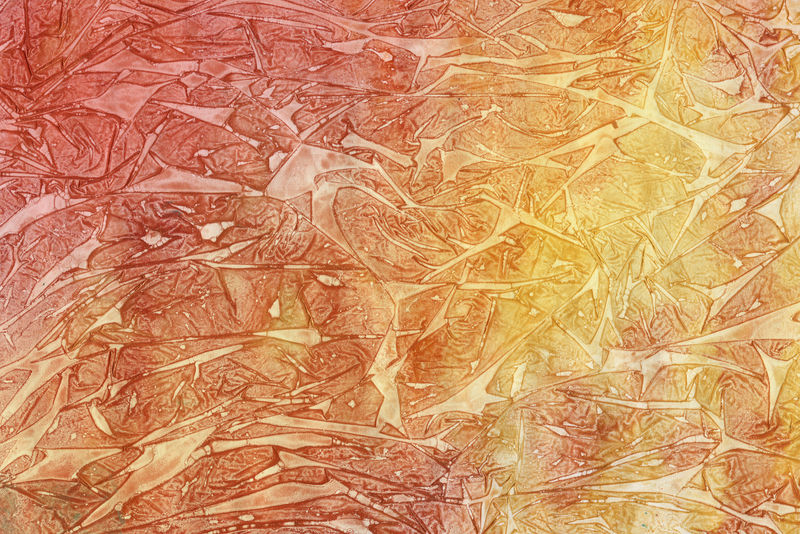 白色背景上的橙色水彩画和墨水纸纹理-混乱时尚抽象有机设计