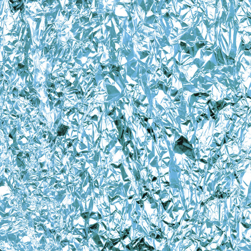 皱巴巴的铝箔带蓝色-大皱纹