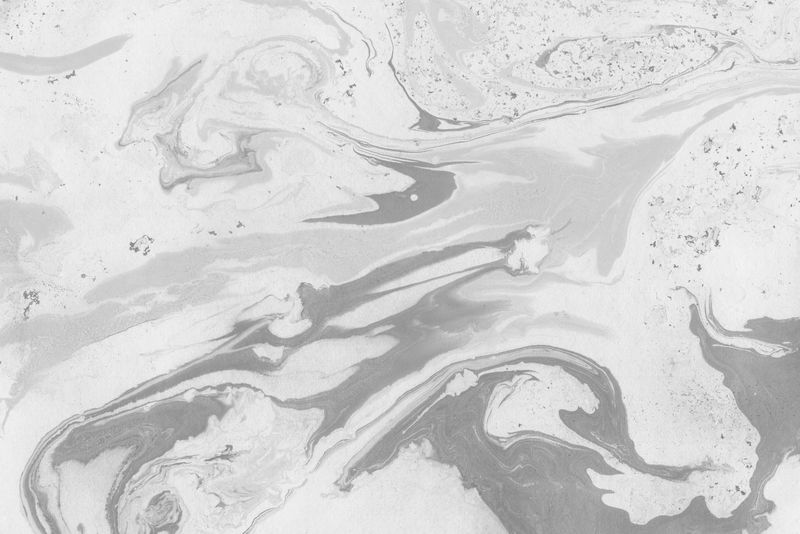 白色背景上的黑色大理石墨水纸纹理-混沌抽象的有机设计