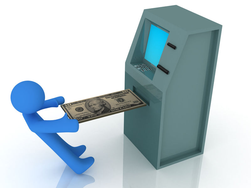 ATM机的三维渲染-财务概念