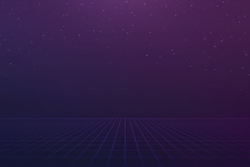 复古科幻背景80年代的未来景观-数字网络表面-适合80年代风格的设计