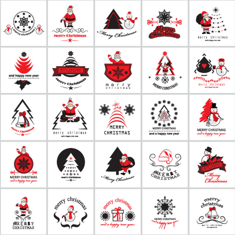 设置圣诞图标-白色背景隔离-矢量插图-平面设计-用于网页-网站-应用程序-打印-演示模板-移动应用程序和宣传材料-手绘