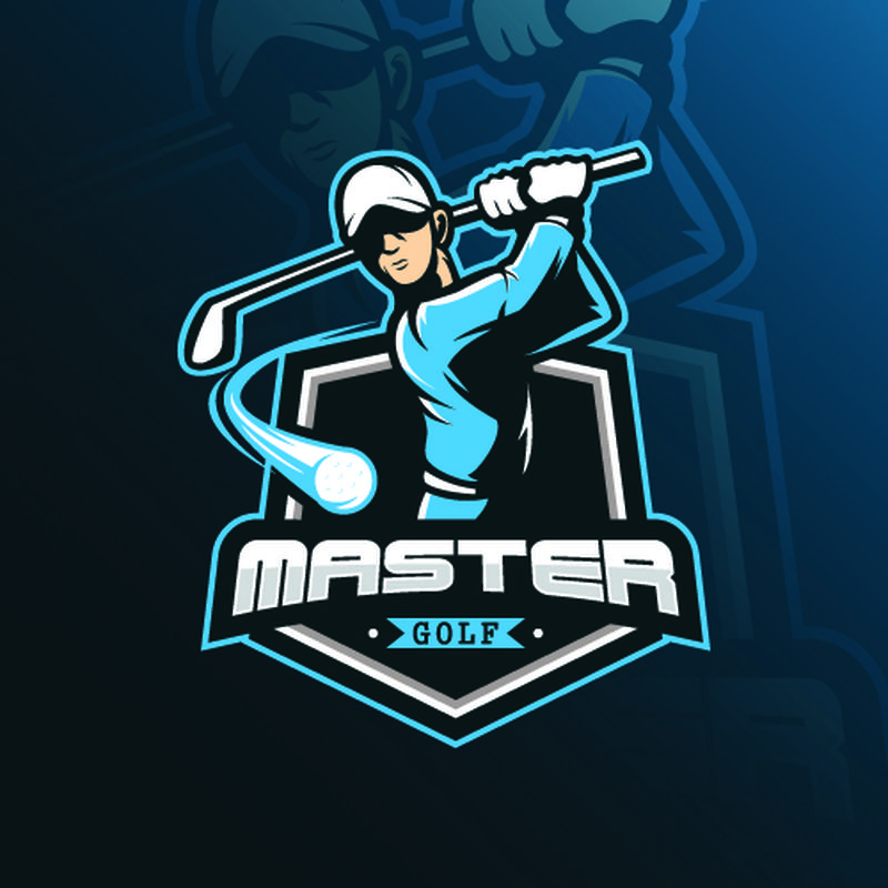 现代插画理念的高尔夫矢量标志设计吉祥物