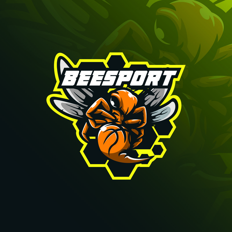 蜜蜂标志吉祥物设计运动矢量与现代插画公司