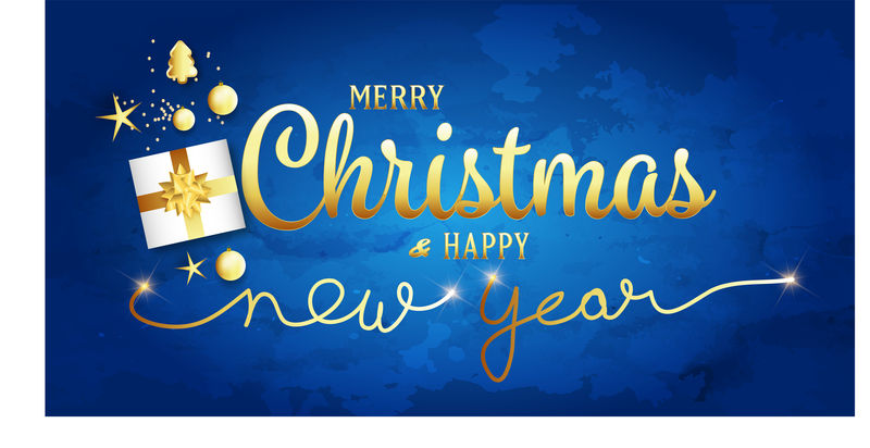 圣诞快乐蓝色背景