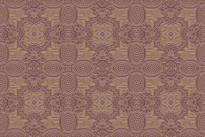桂洛切图案、花押图案、镂空装饰元素、复古纹理。