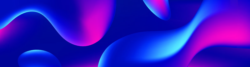 抽象的蓝色和紫色液体波浪形未来的旗帜-光波矢量背景