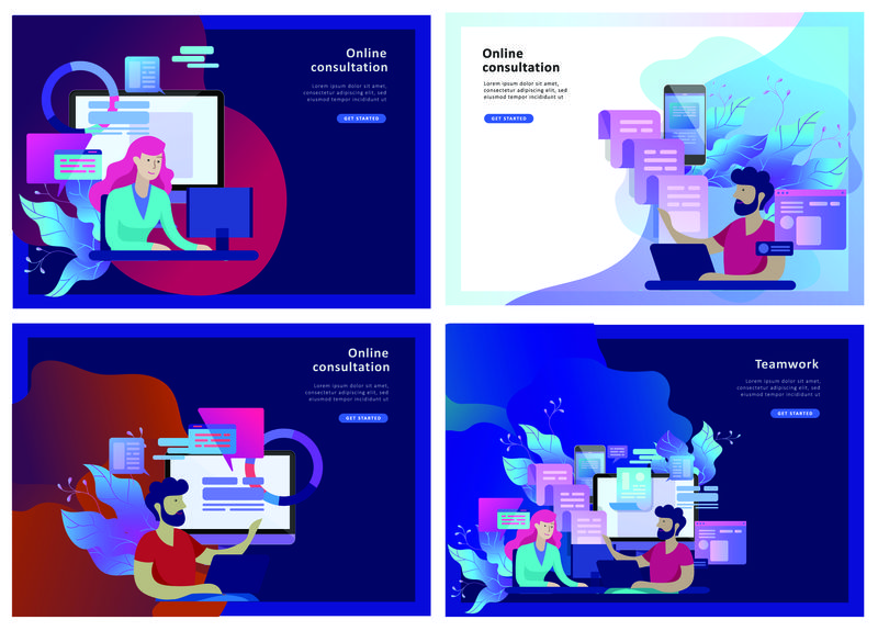 网上购物人员和移动支付的登录页模板-矢量插图POS终端确认支付使用智能手机-移动支付-网上银行