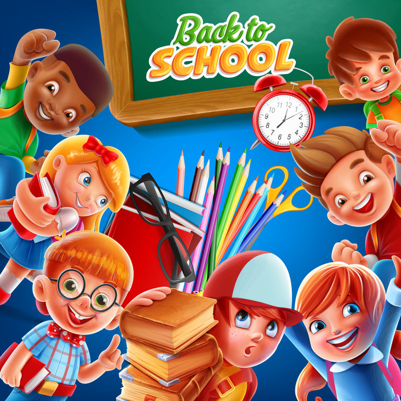 快乐的孩子上学