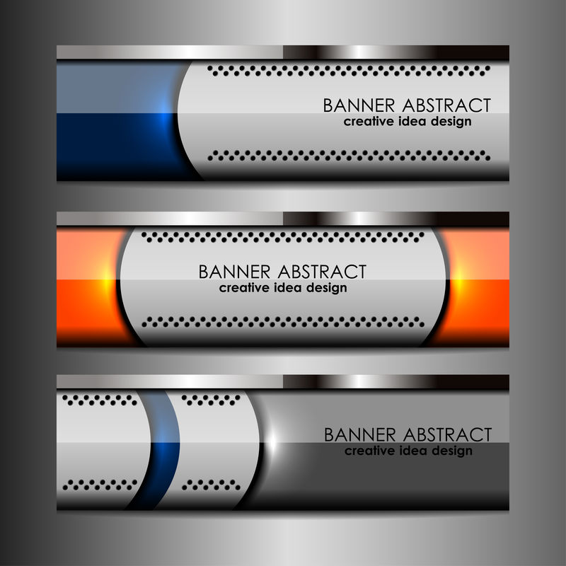 商业横幅模板设计-矢量插图