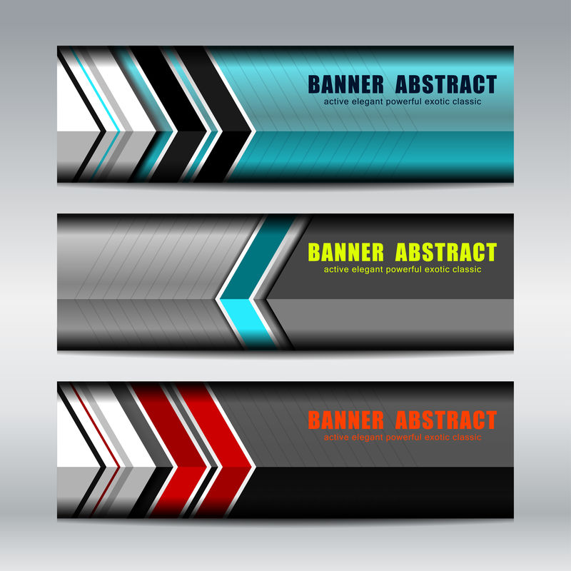 商业横幅模板设计-矢量插图