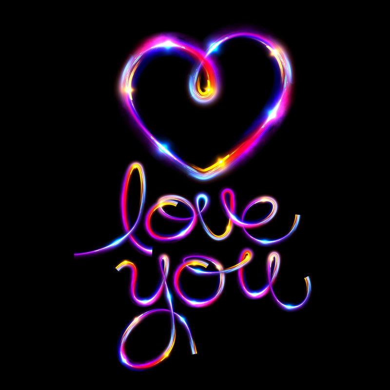 在背景上发光的心。闪亮的情人节造型。