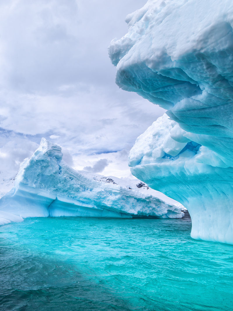 南极冰川的景色图片