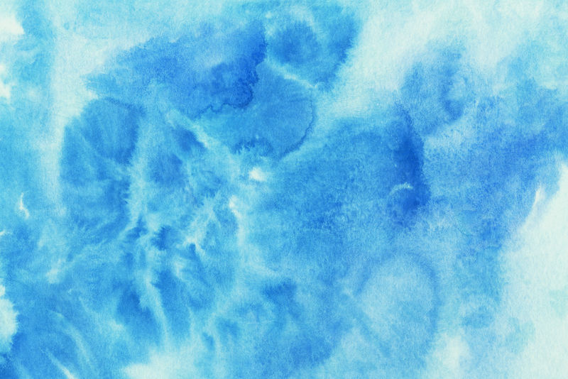 图片素材 蓝冬水彩画ombre的泄漏和喷溅在白色的水彩纸的纹理背景 天然有机物形态与设计插画 Jpg格式 未来素材下载