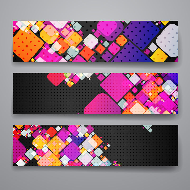 抽象几何背景风格的现代设计横幅模板