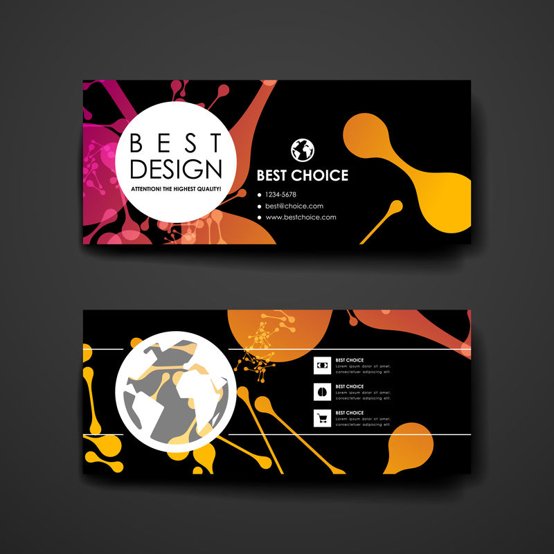 dna分子风格的现代设计旗帜模板集