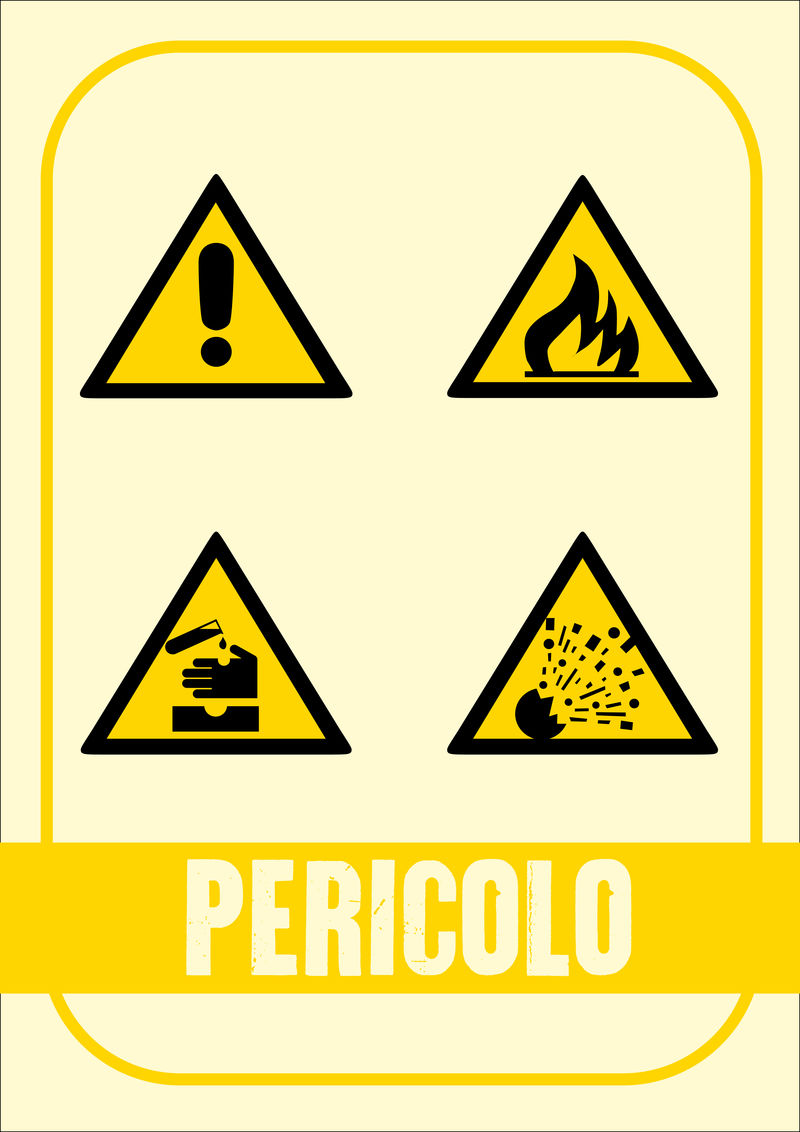 警告标志-设置为黄色