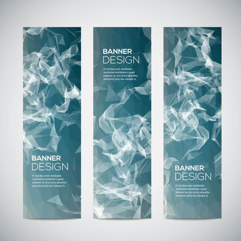 抽象彩色几何三角图案及背景横幅