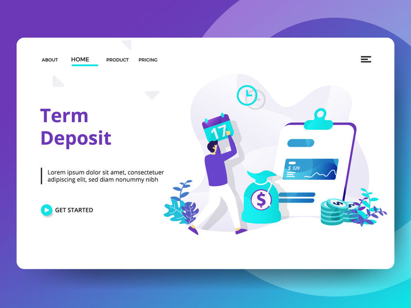 具有男性特征的定期存款向量图解概念-登录页模板-开发-社交媒体-网络-用户界面-横幅-背景-传单-海报