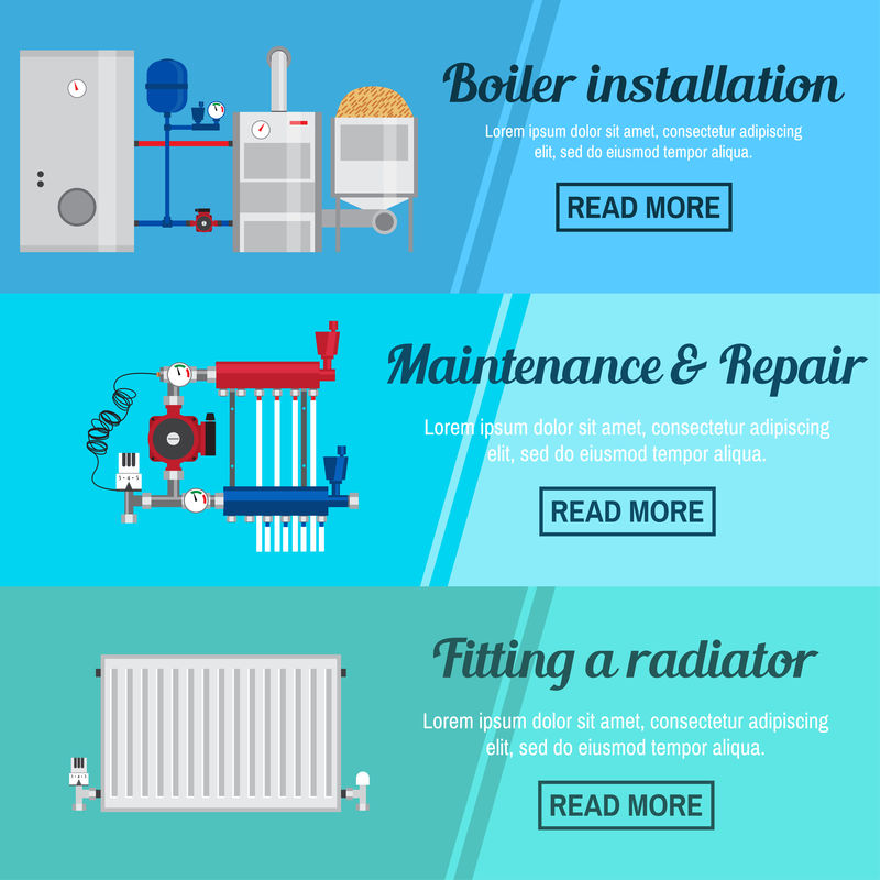 水平横幅设置锅炉安装。