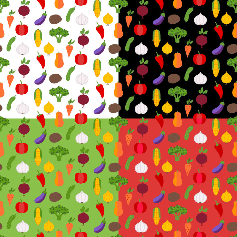 彩色蔬菜无缝图案