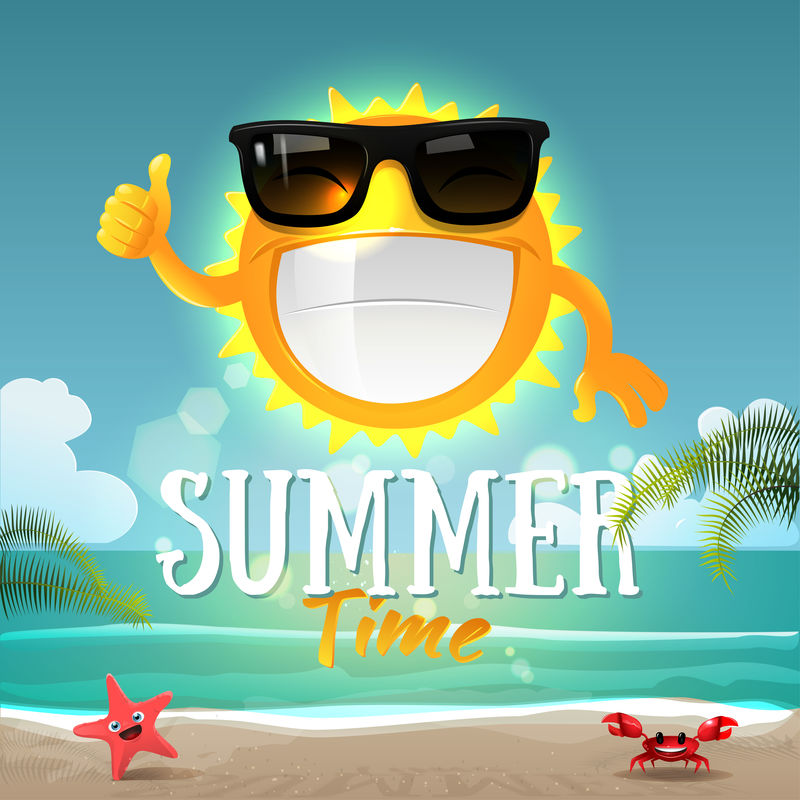 夏日背景太阳眼镜快乐卡通人物素材 高清图片 摄影照片 寻图免费打包下载