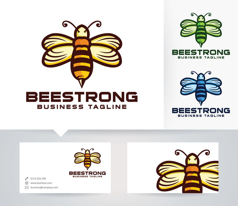 Bee Strong-矢量徽标模板