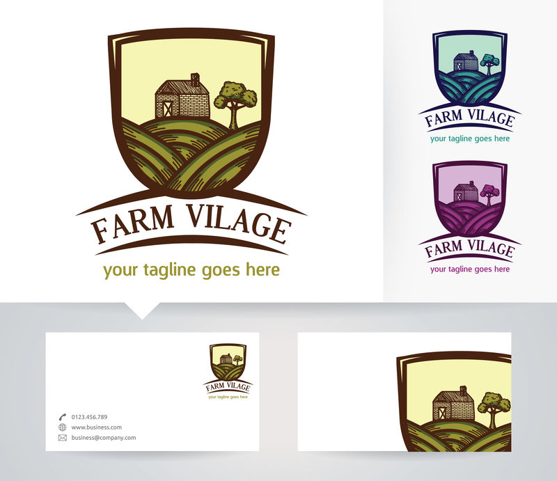 Farm Village-矢量徽标模板