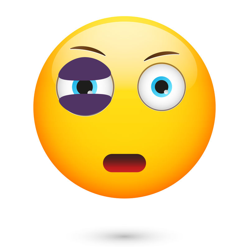 表情黑眼圈-白色背景下的孤立矢量图示