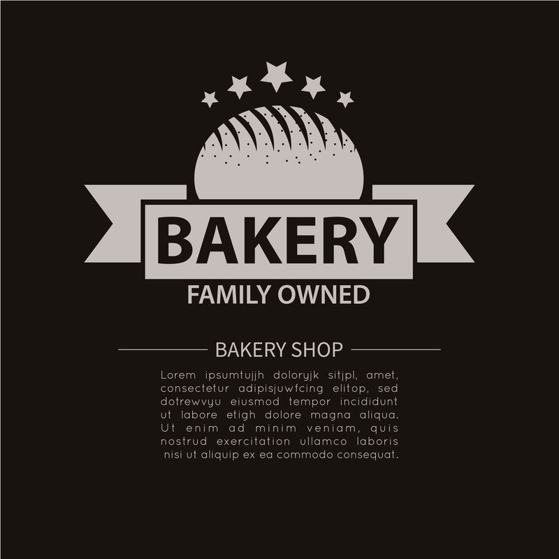 面包店标识。面包店或培植店复古设计元素。