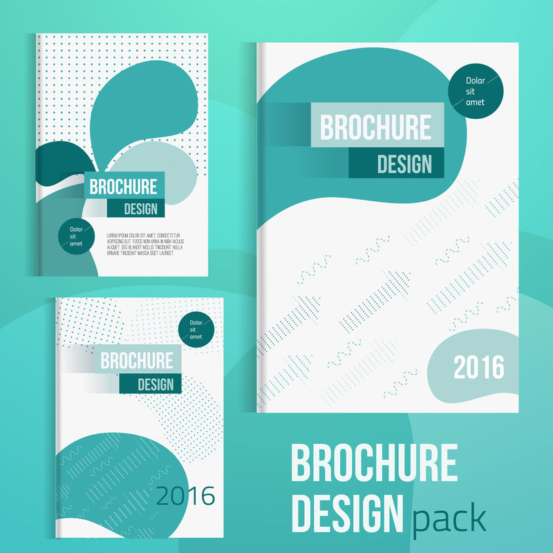 小册子套封面设计模板与抽象几何线形为您的业务。