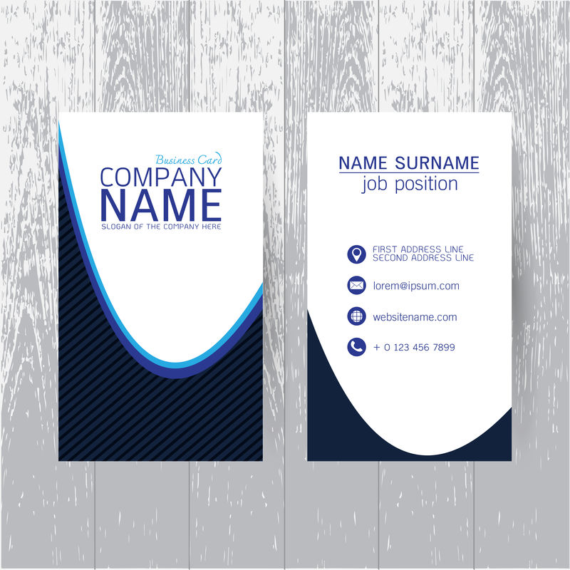 矢量化现代简易光名片模板与平板用户