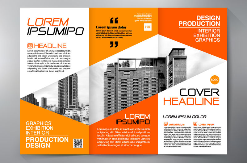 商业手册-飞片设计-小叶3倍模板-封面书籍和杂志-年度报告矢量插图