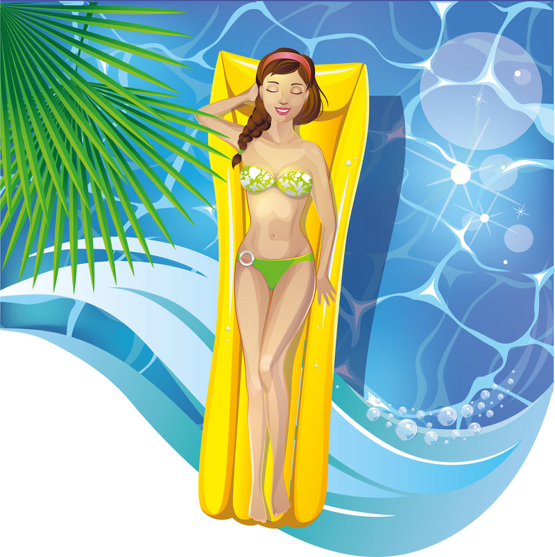 游泳池里的女孩