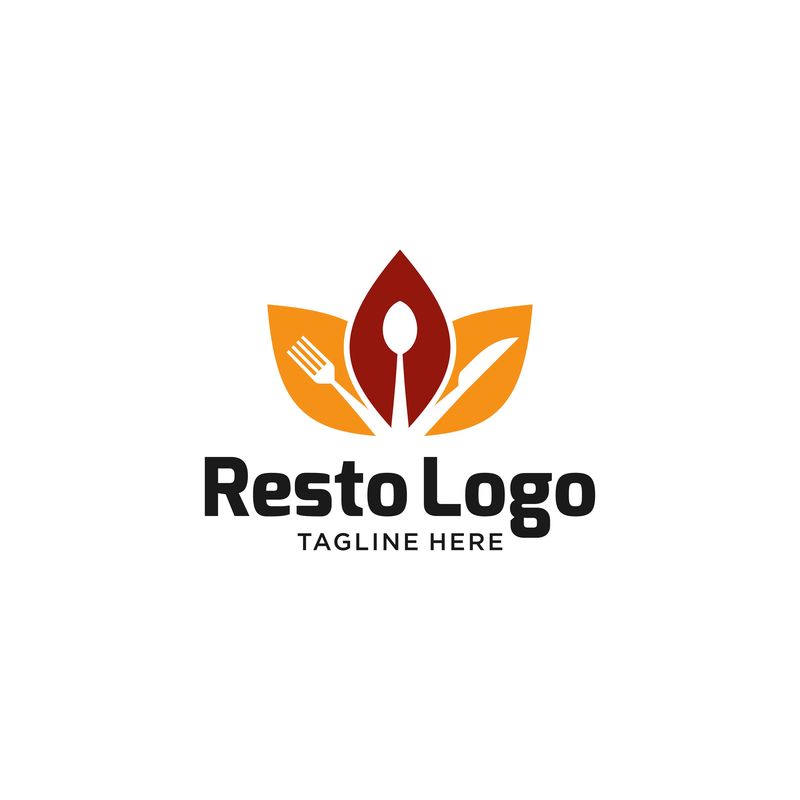 餐厅标志模板-现代绿色自然餐厅标志设计模板