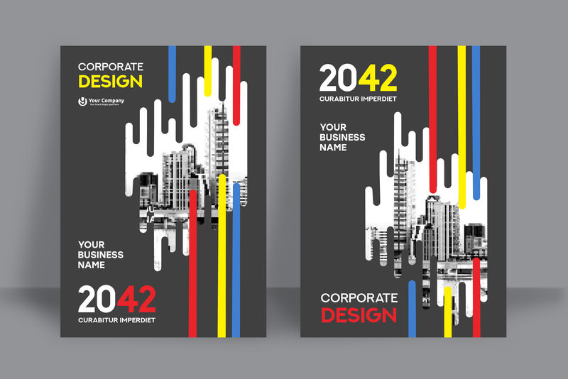 城市背景商务书封面设计模板
