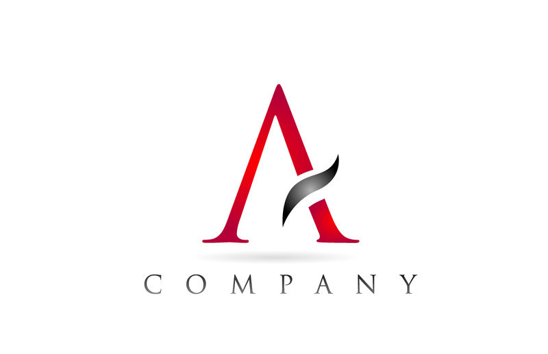 白红色字母A标志公司图标设计