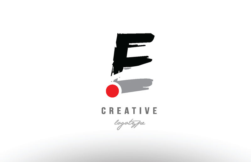 E grunge黑灰色字母标志图标设计
