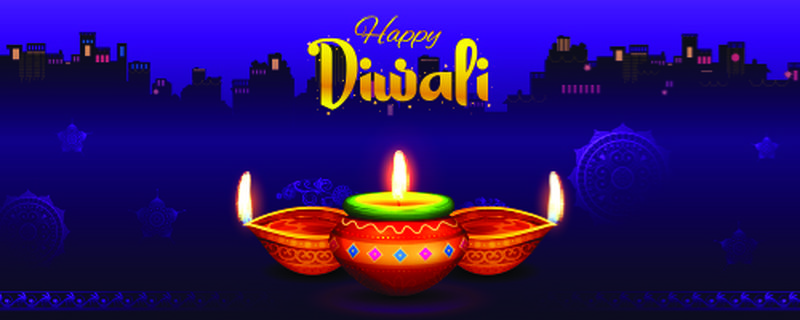 七彩排灯节贺卡