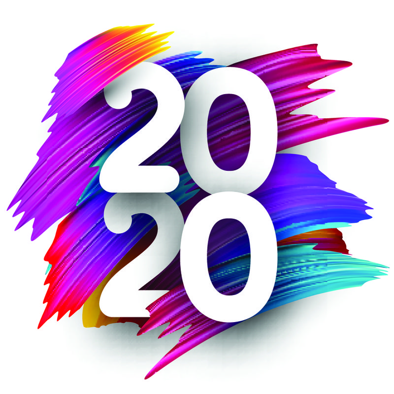 2020年新年快乐-字母问候语-矢量图示