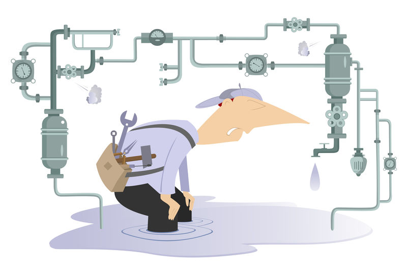 滑稽机修工难以拧紧螺栓修复管道结构