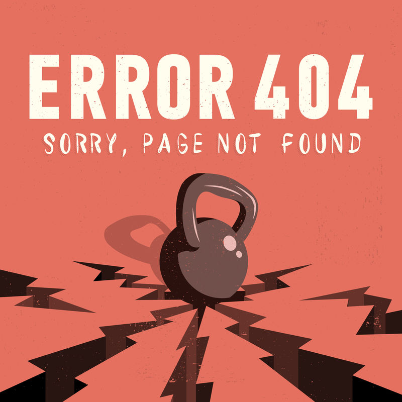 404号错误。抱歉，找不到页面。壶铃落在地上